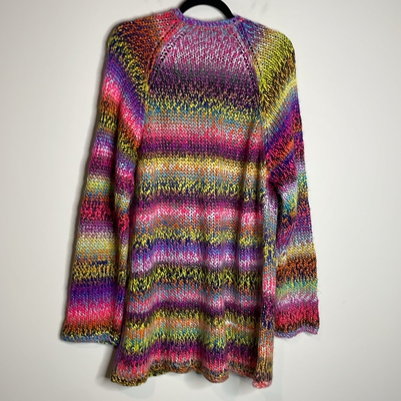 Wildfox | Multi Color Knit Longline Cardigan Size Medium - Picture 6 of 6
